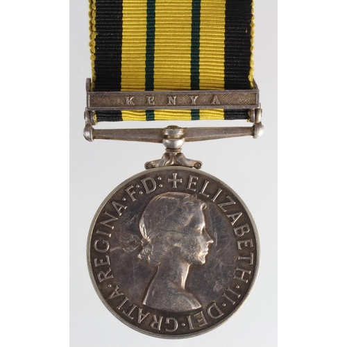 1241 - Africa General Service Medal QE2 with Kenya clasp to (22837563 Spr R Batigan RE).