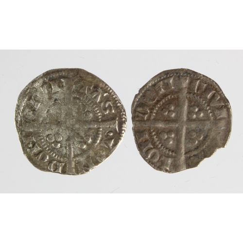 126 - Edward I London silver halfpennies (2): S.1434 GF, and S.1436 slightly chipped nVF; with tickets.