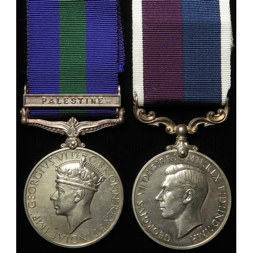 1282 - GSM GVI with Palestine clasp (563312 LAC D Bosworth RAF), and RAF LSGC Medal GVI (563312 F/Sgt D Bos... 