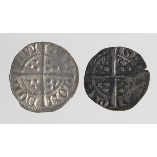 129 - Edward I London silver pennies (2): Class 4e/d mule VF-GVF, and Class 6a nF; with tickets/provenance... 