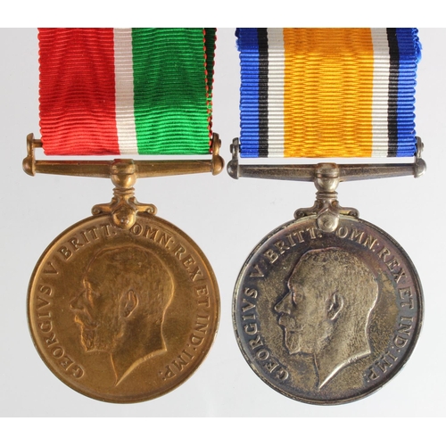 1305 - Mercantile Marine Medal and BWM named to John Hudson. With original packets of issue.  (2)