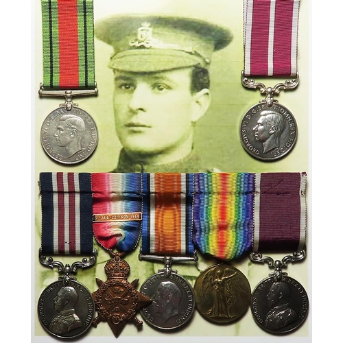 1314 - Military Medal group mounted as worn - MM (68280 Cpl C E Miller 50/BY RFA), 1914 Star and Bar Trio (... 