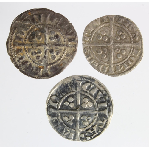 133 - Edward I London silver pennies (3): Class 1c nVF, Class 1d aVF peck marks, and Class 2b aVF cracked;... 