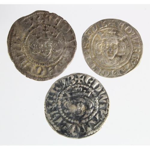 133 - Edward I London silver pennies (3): Class 1c nVF, Class 1d aVF peck marks, and Class 2b aVF cracked;... 