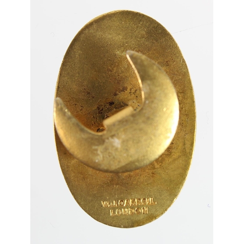 1481 - Athletes Volunteer Force, 1914, brass & enamel badge made by W.J. Carroll, London.