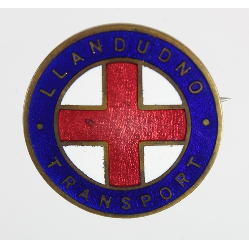 1492 - Badge - Llandudno Transport (prob. WW1 period). Maker C.W Forfar, Jewellers, Llandudno