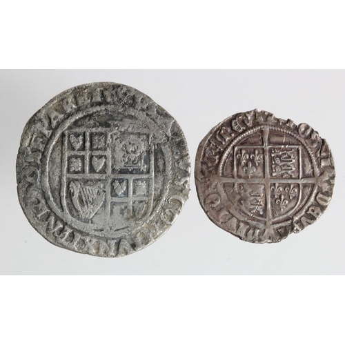 172 - English Hammered (2): Henry VIII, silver groat, Second Coinage 1526-1544, mm. Lis, Laker Bust D, Rom... 