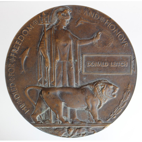 1758 - Death Plaque to Donald Leitch