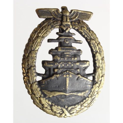 1858 - German High Seas Fleet war badge, service wear