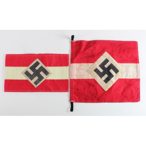 1861 - German Hitler Youth Armband, small flag.