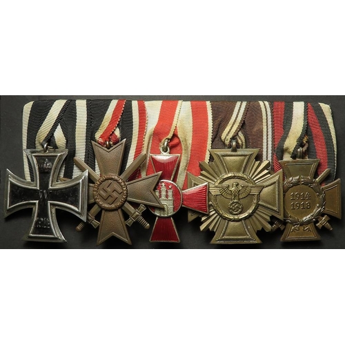 1872 - German Iron Cross 2nd Class WW1, War Merit Cross with Swords WW2, Hamburg Hanseatic Cross 1914-1918,... 