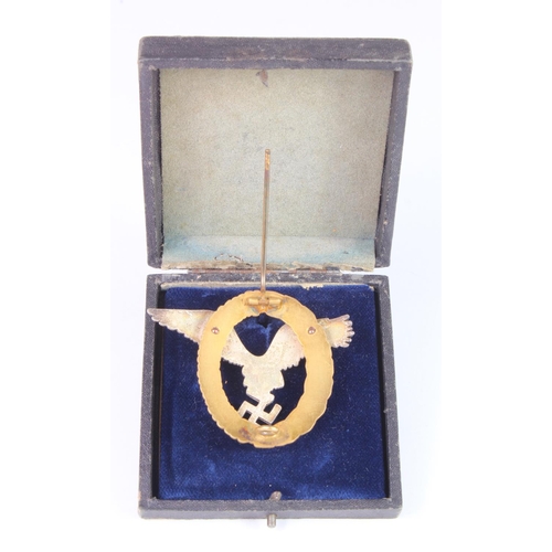 1889 - German Luftwaffe Combined Pilot / Observers war badge in fitted case