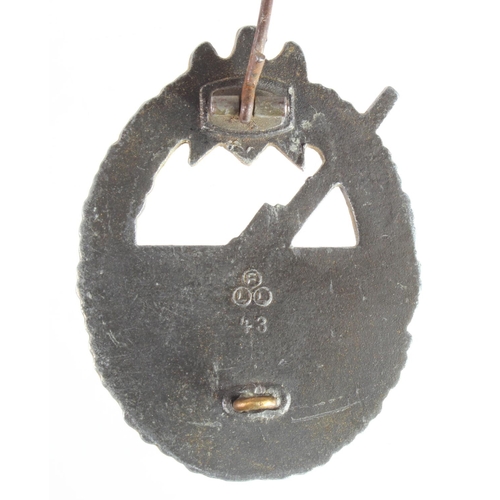 1924 - German Nazi Coastal Artillery Badge, maker marked 'FLL 43'.