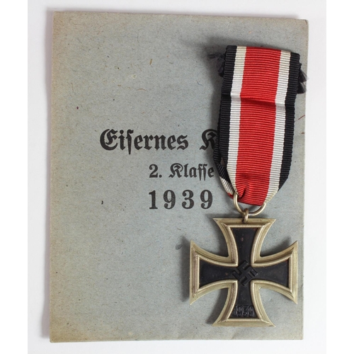 1934 - German Nazi Iron Cross 2nd Class maker marked '6', with packet of issue