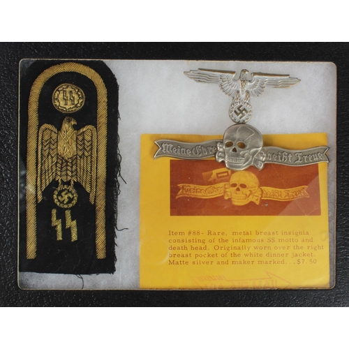 1952 - German Nazi SS range of insignia in small case