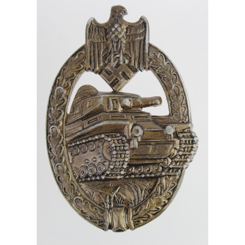 1953 - German Nazi Tank Assault Badge maker marked 'AS'.