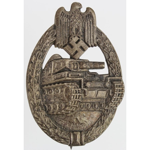 1954 - German Nazi Tank Assault Badge maker marked 'R.S.'.