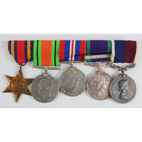 2201 - RAF group mounted as worn - Burma Star, Defence Medal, War Medal, CSM QE2 with South Arabia clasp (W... 