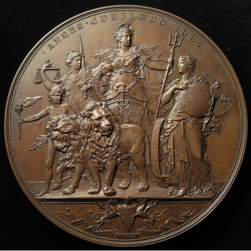 222 - British Commemorative Medal, bronze d.80mm: Golden Jubilee of Queen Victoria 1887, Corporation of Lo... 