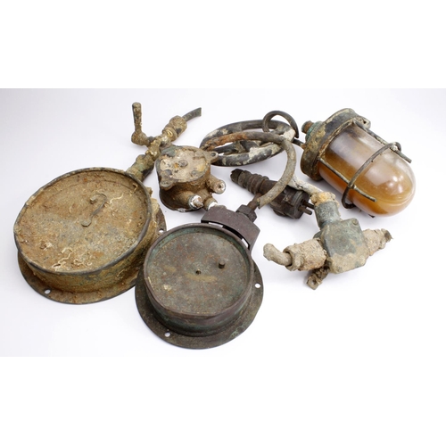 2383 - WW1 Selection of ships relics of the battle of Jutland interest. The relics are all instruments and ... 