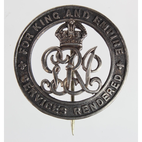 2385 - WW1 silver New Zealand wound badge No. N.Z. 23817