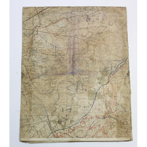 2392 - WW1 Trench map of the entire Ypres Salient showing trenches front lines etc., dated 1.3.1918 (Fragil... 