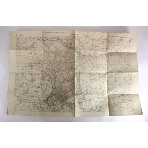 2393 - WW1 trench map St Quentin Trenches corrected 3.2.18 Cotton back in good condition.