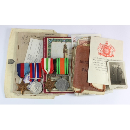 2415 - WW2 medal group of 4 to 1647769 W/BDR. F E Holland LAA, Royal Artillery. Comes with a good selection... 