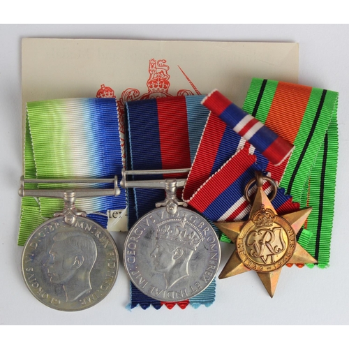 2424 - WW2 RAF medals in box of issue (most of address label removed). 1939-45 Star, Defence & War Medal. M... 