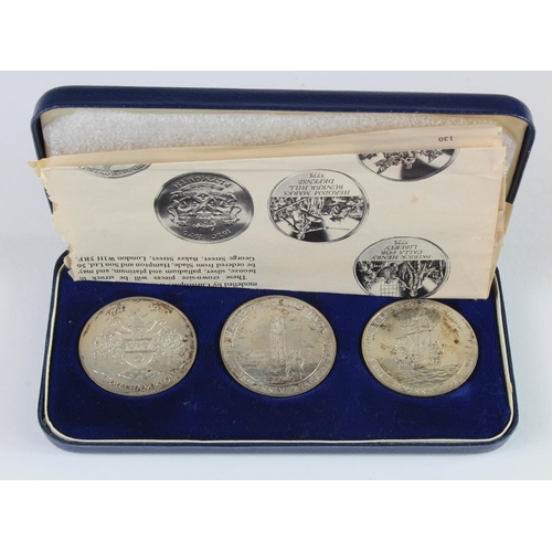 278 - British / USA Commemorative Medals (3) silver d.39mm, 31.31g each: The Sailing of the Pilgrim Father... 