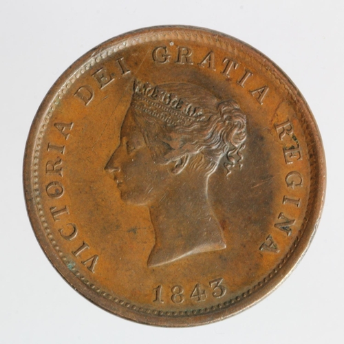 280 - Canada, New Brunswick, copper Penny token 1843, GVF, some verdigris rev.