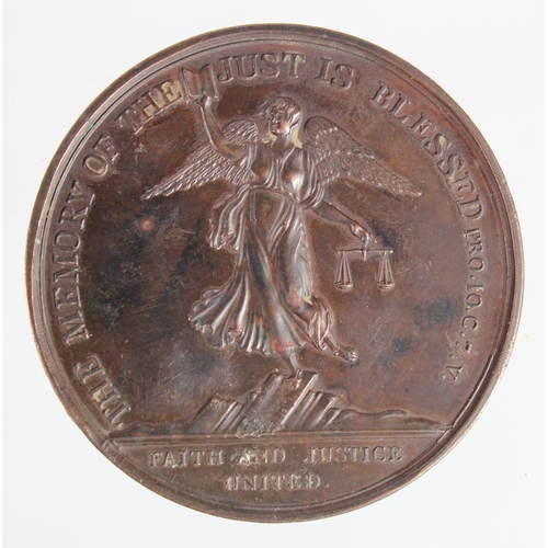 285 - Death of Reverend James Wilkinson,1805, bronze medal by Westwood