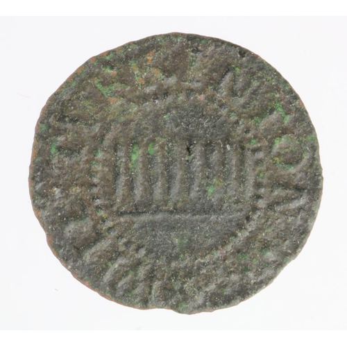 287 - Ely, Cambridgeshire token farthing of 1661 of Will Tvrkinton, stick and candler, D.121-123, dark ton... 