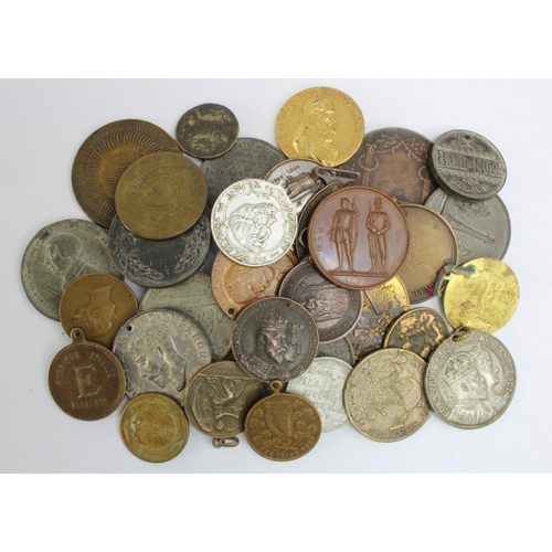 298 - GB & World Commemorative Medals & Tokens etc (36) 19th-20thC base metal, mixed grade.