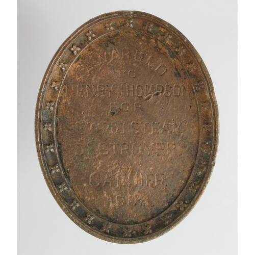 312 - Medical Award, bronze oval 51x40mm: The Royal Sanitary Institute Prize Medal, 'AWARDED TO HENRY THOM... 