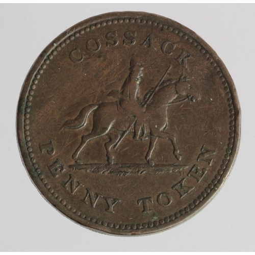 343 - Token, 19thC : Wellington / Cossack Penny c.1812-14, nVF