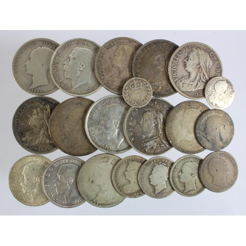 481 - GB Silver (20) 17th to 20thC assortment, mixed grade.