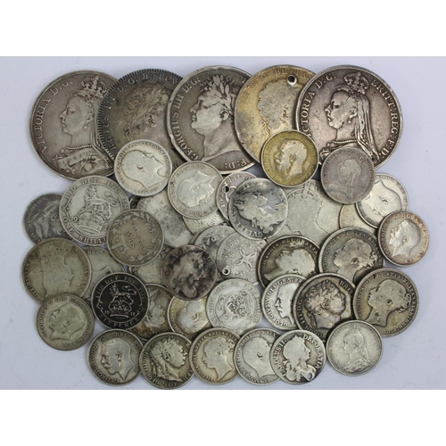 484 - GB Silver (45) 17th to 20thC (pre-20) assortment, mixed grade, a few holed.