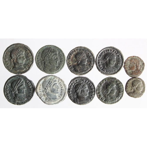 53 - Late Roman Imperial bronzes, including some in above average condition, F to VF [10]