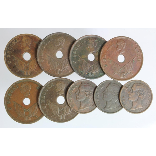 535 - Sarawak: Rajah C. Brooke copper One Cent's (6) 1892-1897, and Half Cents (3) 1870, 79, 96, mixed gra... 