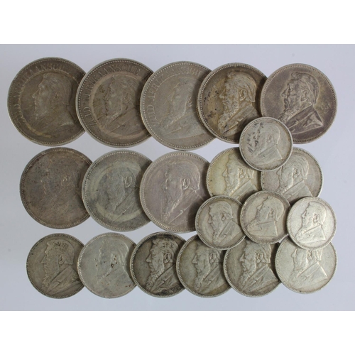 540 - South Africa (20) 19thC ZAR silver coinage, mixed grade.