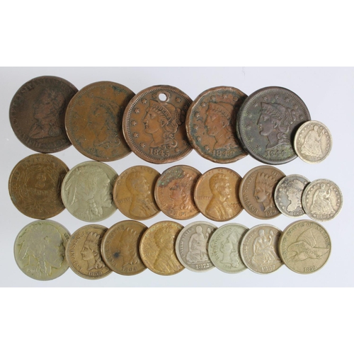 549 - USA (21) 19th-20thC assortment, mixed grade, silver noted.