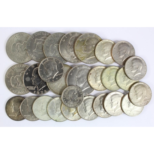 553 - USA (27) silver clad and cupro-nickel coins 1960s-70s, many high grade.