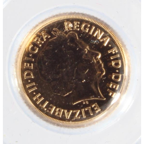 593 - Quarter Sovereign 2009 BU in a blister pack.