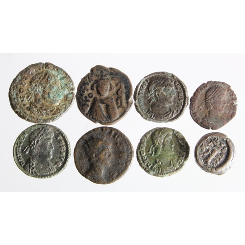 61 - Late Roman Imperial bronzes, these of the larger module, x 6,average GF together with 2 x Byzantine ... 