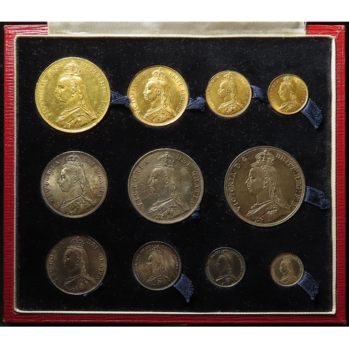 635 - Victoria 1887 Golden Jubilee Currency Set (11 Coins) Gold Five Pounds to Threepence GVF to GEF the s... 