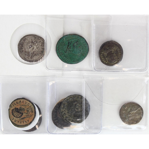 66 - Roman Coins (9) mostly late bronzes in nice grade, plus a Concordia denarius of Empress Julia Paula,... 