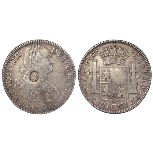 661 - Dollar, George III oval countermark on a Spanish Mexico silver 8 Reales 1795 Mo FM, toned VF-GVF