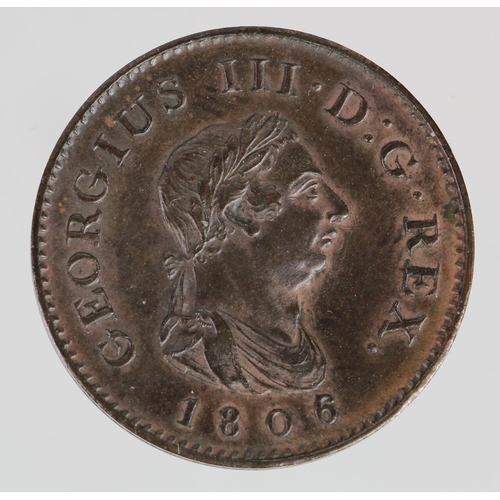 667 - Farthing 1806 (K on truncation) EF or better with a trace of lustre