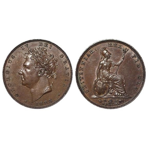 669 - Farthing 1826, second head, brown EF